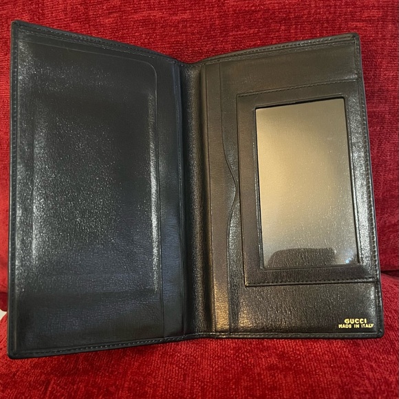 GUCCI AUTHENTIC BLACK CALFSKIN LEATHER UNISEX BIFOLD WITH ID COMPARTMENT. EUC. - Picture 3 of 10